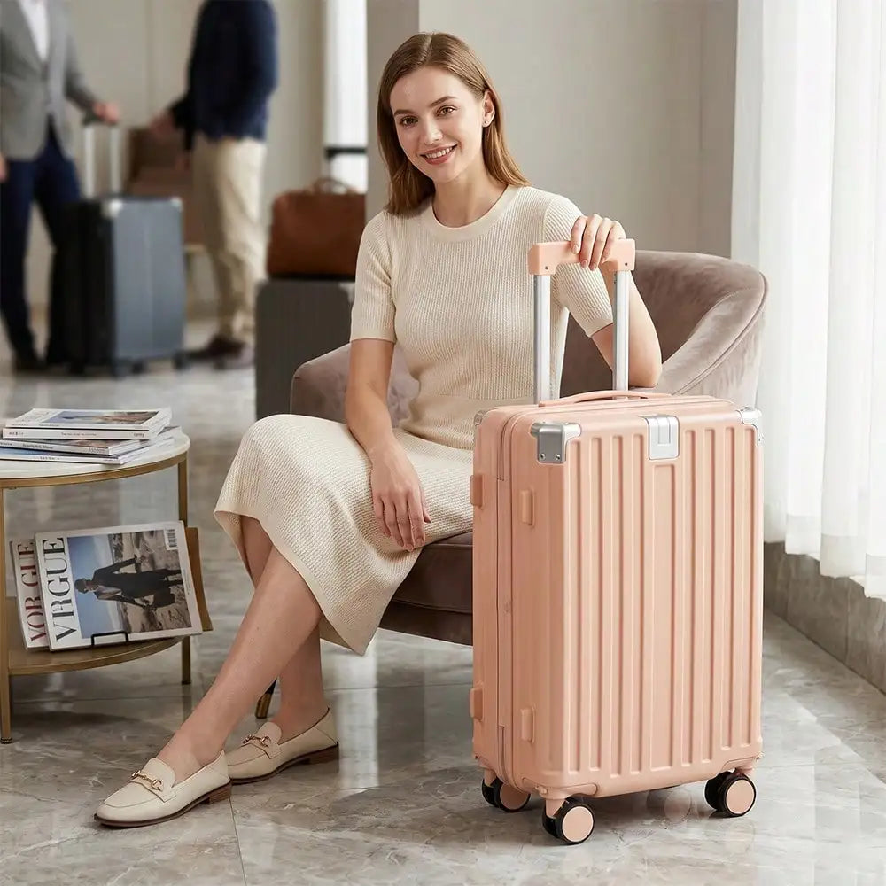 20 Inch Lightweight Carry On Luggage, Hard-Shell Trolley Box TSA Lock Airline Approved ,Detachable Wheels, Reinforced Metal Corner Guards Short Trip