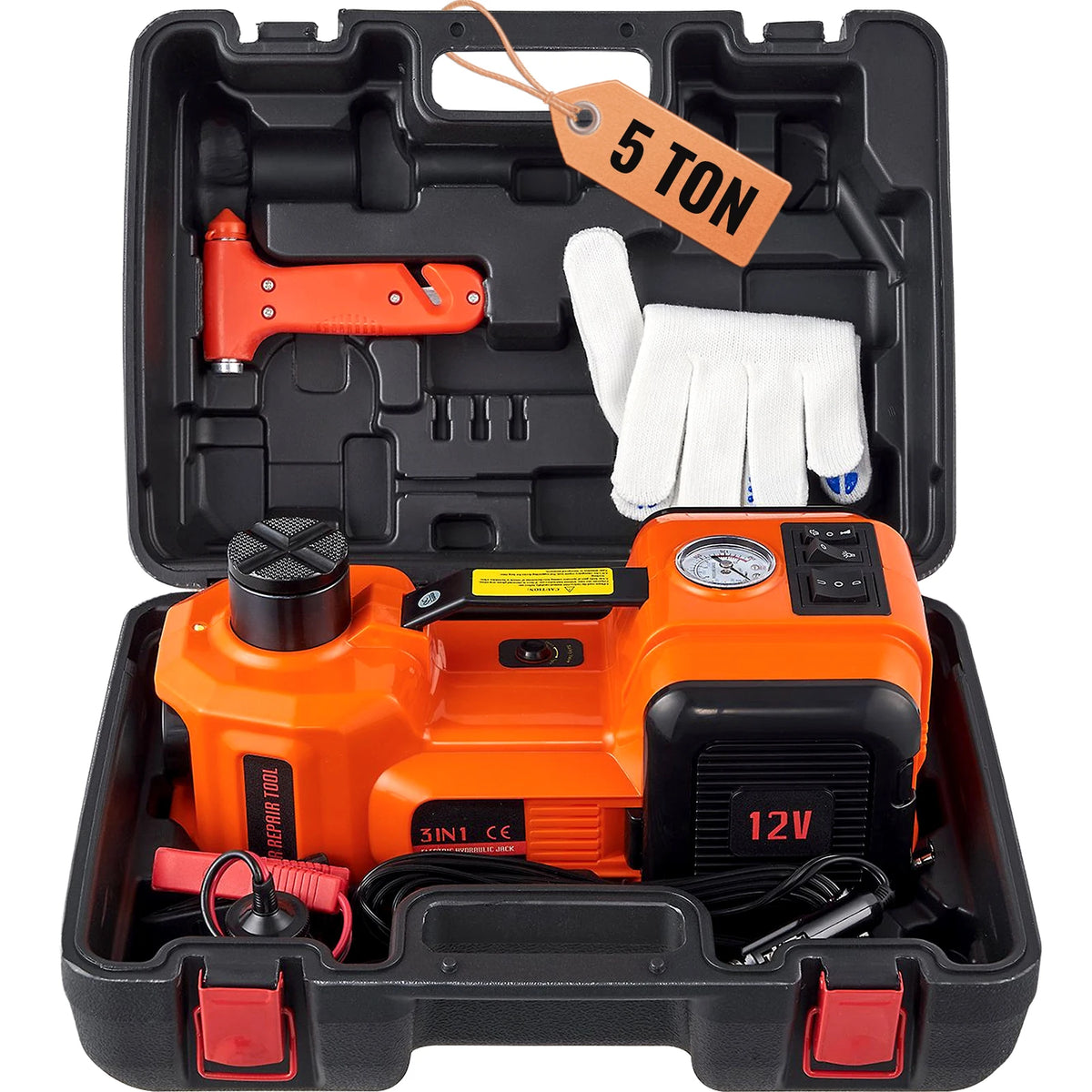 SucceBuy Electric Hydraulic Car Jack Kit For Roadside Repairs