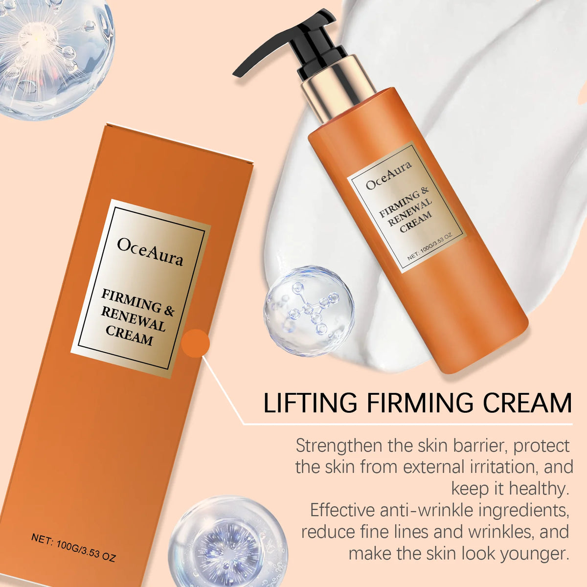 OceAura Firming Body Cream Moisturizing and Nourishing Skin Shine Elastic Moisturizing and Refreshing Moisturizing Care