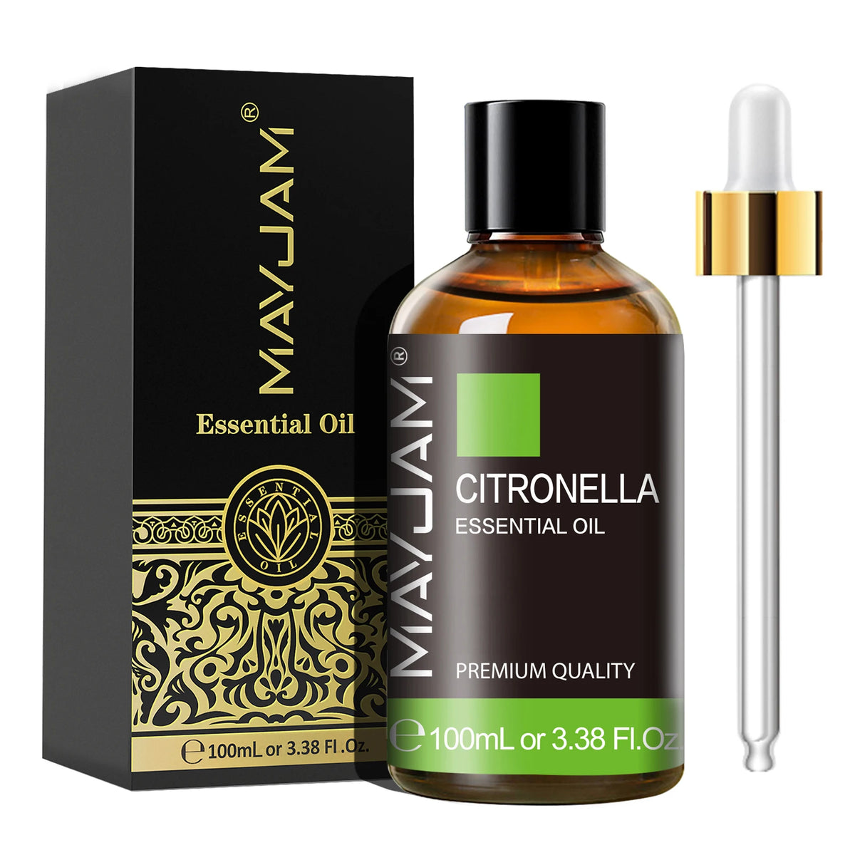 MAYJAM 100ML Natural Essentials Oils for Aromatherapy, Making Fragrance Soap and Candle, Massage and Skin Care & Hair Care-3.38 Fl Oz Pure Lavender Sandalwood Citronella Helichrysum Lemon Eucalyptus Oregano Spearmint Sweet Or