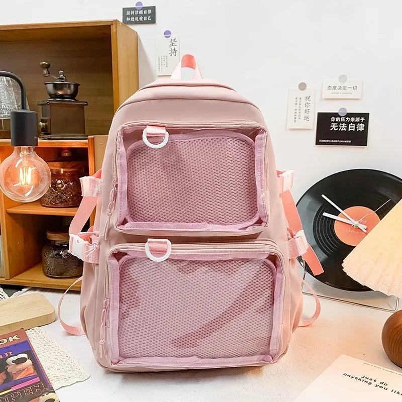 Japanese Kawaii Itabag Women New 2026 Transparent Backpack Women Large Capacity Ita Backpack School Bags For College Student JK