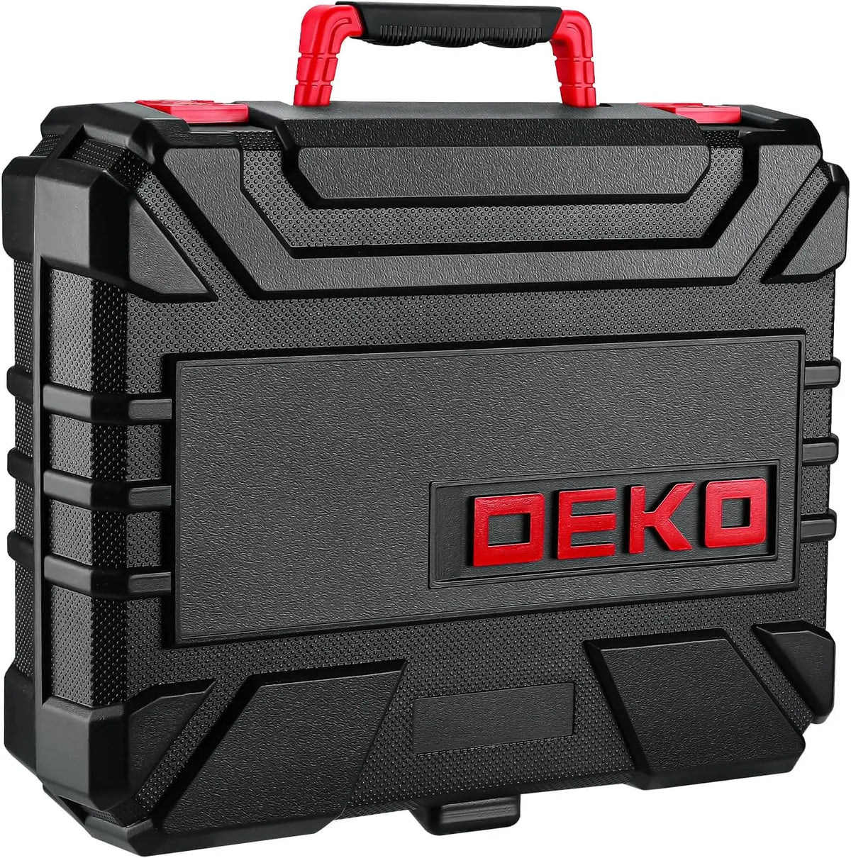 DEKO Drill Set Tool Set with 8V Red Cordless Drill, Home Tool Kit with Drill, Hand Tool Kits for Women 126 Piece