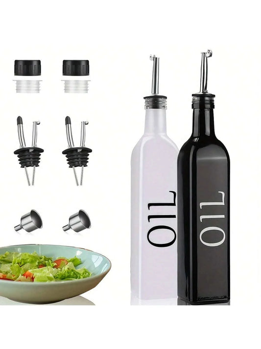 Olive Oil Dispensing Bottles, Kitchen Oil Dispensing Bottles, Oil And Vinegar Dispenser Set, Suitable For Kitchens, Cooking Oil Dispensers, UV Protection For Oil Products From Deterioration(Black Or White).