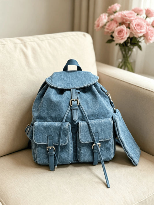2026 New Backpack Drawstring Classic Tannin Drawstring Simple Casual Everything Retro Practical Lightweight Backpack 29*30cm