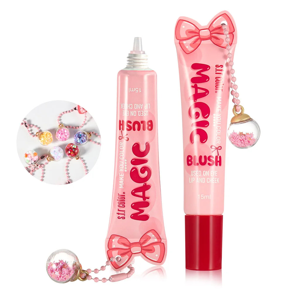 Magic Color-changing Liquid Blush Multifunctional Eye Lip Cheek Makeup Long Lasting Natural Pink Tone Moisturizing Cream Blush Daily Cosmetics