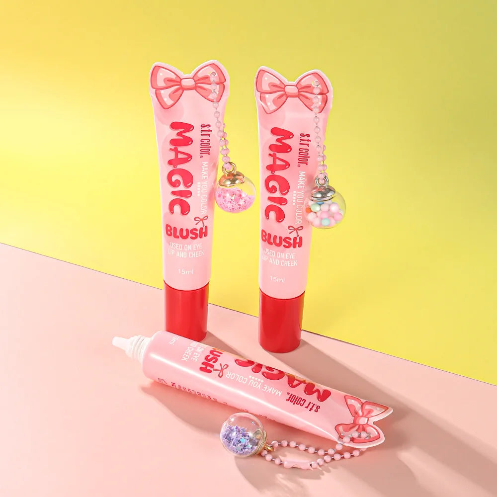 Magic Color-changing Liquid Blush Multifunctional Eye Lip Cheek Makeup Long Lasting Natural Pink Tone Moisturizing Cream Blush Daily Cosmetics