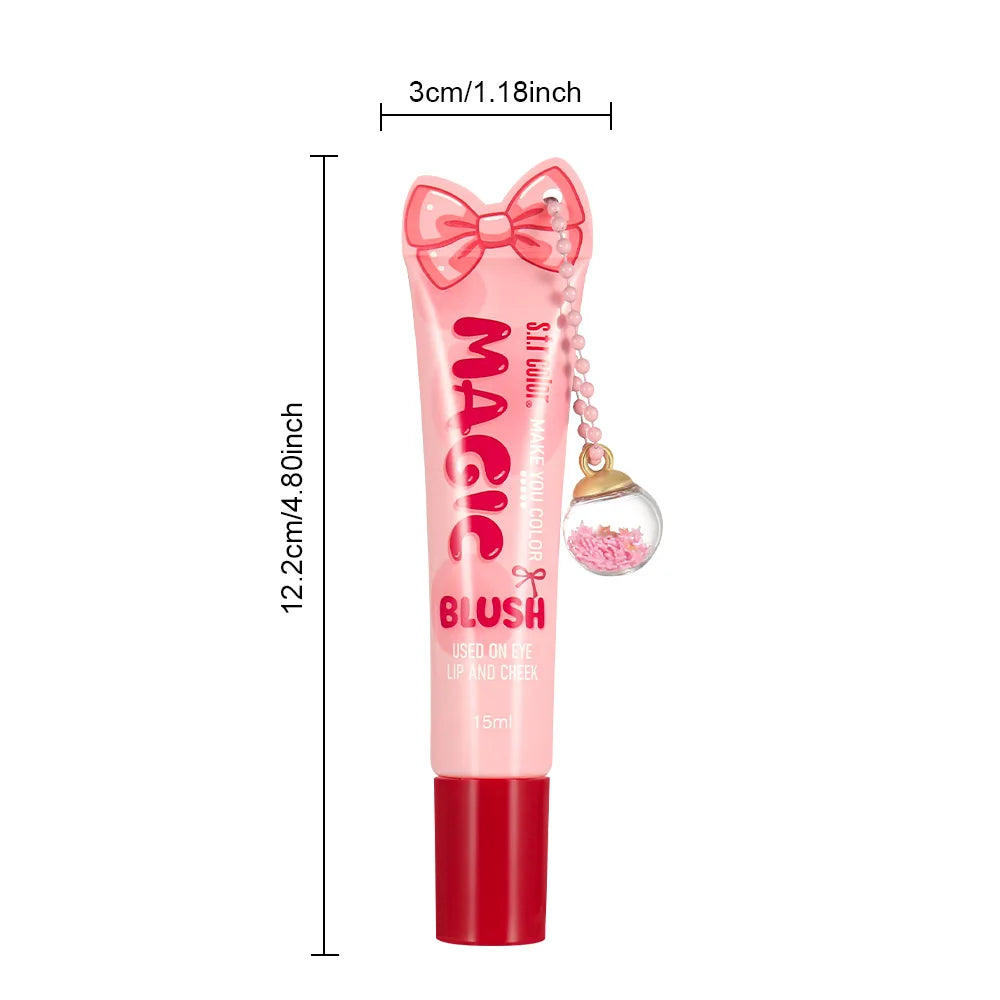 Magic Color-changing Liquid Blush Multifunctional Eye Lip Cheek Makeup Long Lasting Natural Pink Tone Moisturizing Cream Blush Daily Cosmetics