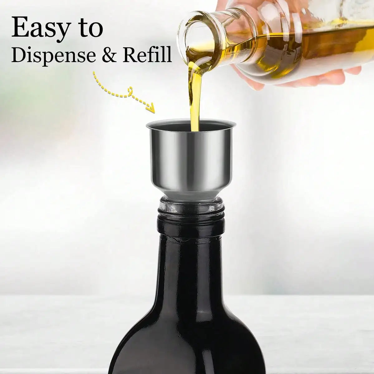 Olive Oil Dispensing Bottles, Kitchen Oil Dispensing Bottles, Oil And Vinegar Dispenser Set, Suitable For Kitchens, Cooking Oil Dispensers, UV Protection For Oil Products From Deterioration(Black Or White).