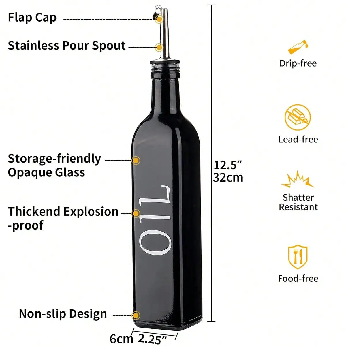 Olive Oil Dispensing Bottles, Kitchen Oil Dispensing Bottles, Oil And Vinegar Dispenser Set, Suitable For Kitchens, Cooking Oil Dispensers, UV Protection For Oil Products From Deterioration(Black Or White).