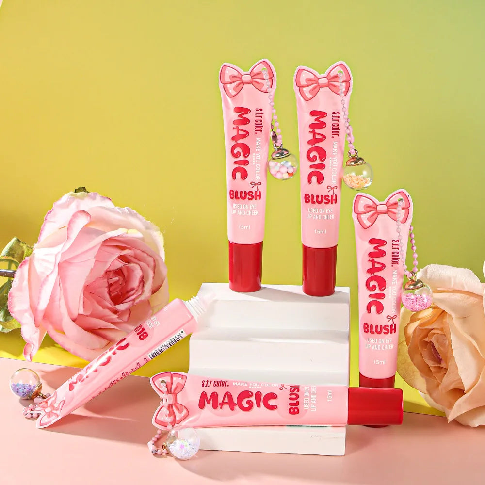 Magic Color-changing Liquid Blush Multifunctional Eye Lip Cheek Makeup Long Lasting Natural Pink Tone Moisturizing Cream Blush Daily Cosmetics
