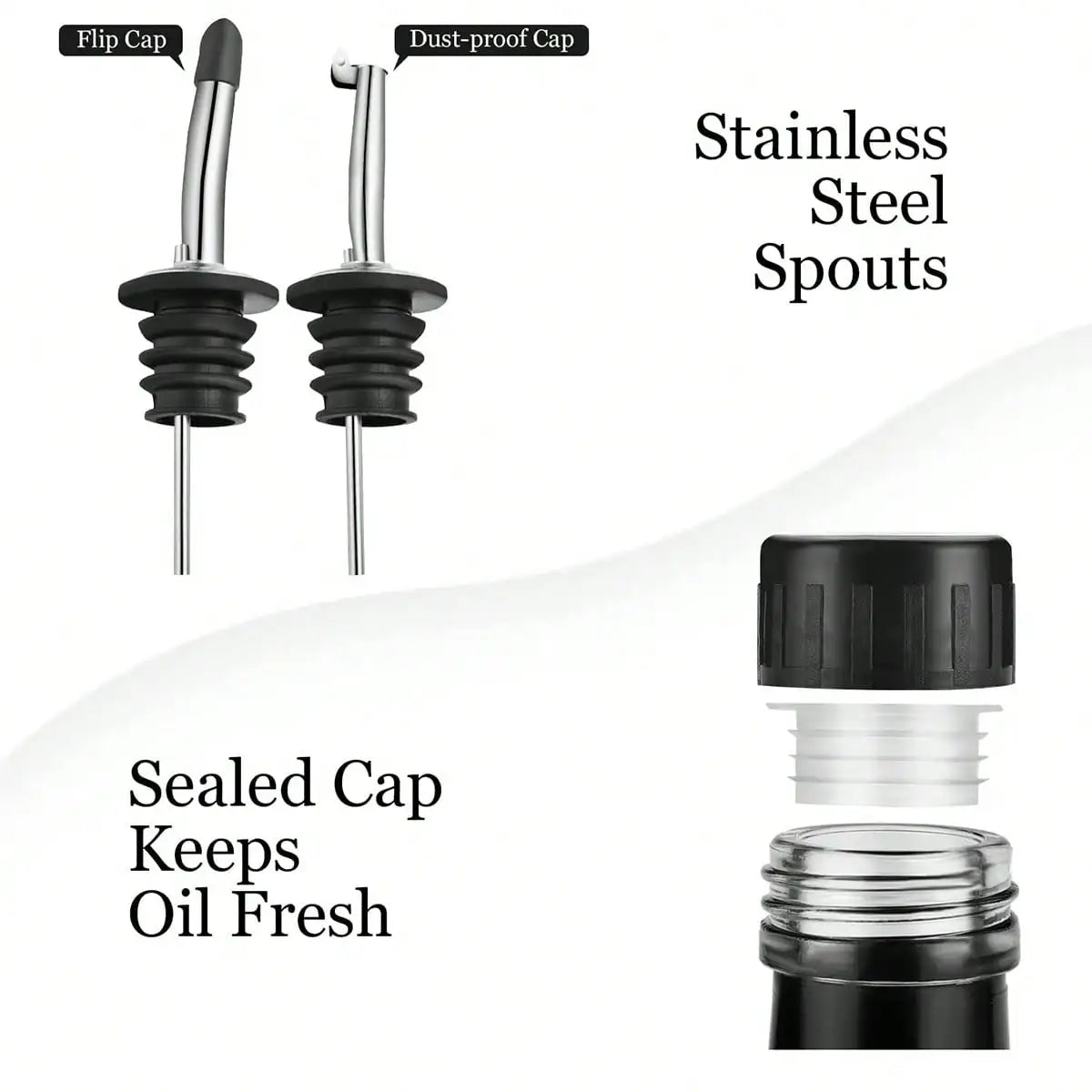 Olive Oil Dispensing Bottles, Kitchen Oil Dispensing Bottles, Oil And Vinegar Dispenser Set, Suitable For Kitchens, Cooking Oil Dispensers, UV Protection For Oil Products From Deterioration(Black Or White).