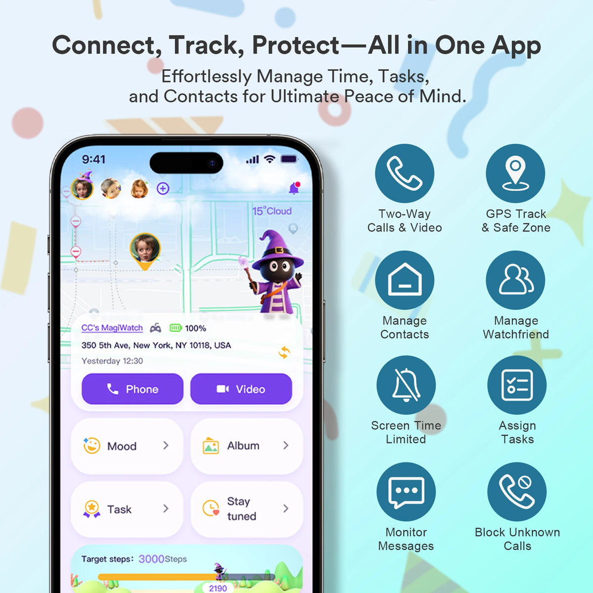4G Kids Smartwatch with SIM GPS Two Way Call Video SOS Child Gift Parental Controls Waterproof Birthday Gift for Boys and Girls