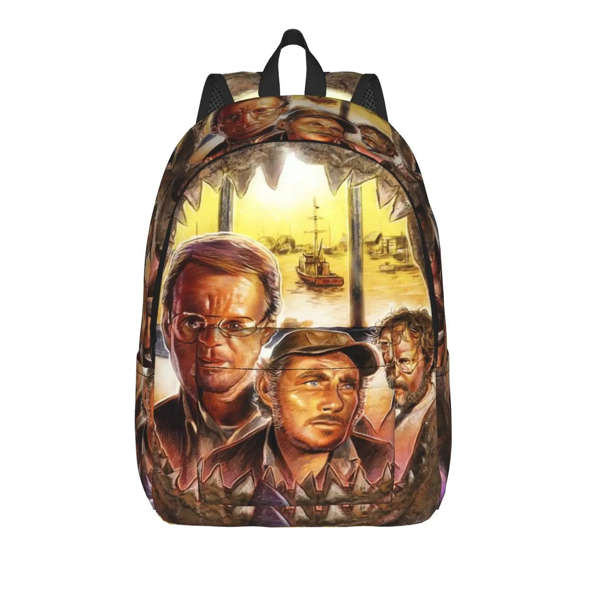 Jaw-Shark Classic Film Amity Island Backpack  Women Men Polyester Workout Backpacks Print Stylish School Bags Rucksack