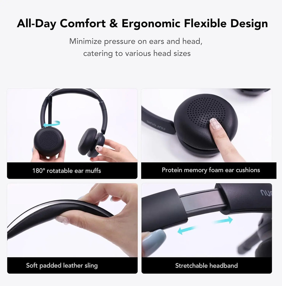 Nuroum Wireless Bluetooth Headset With Noise Canceling Mic Usb Dongle
