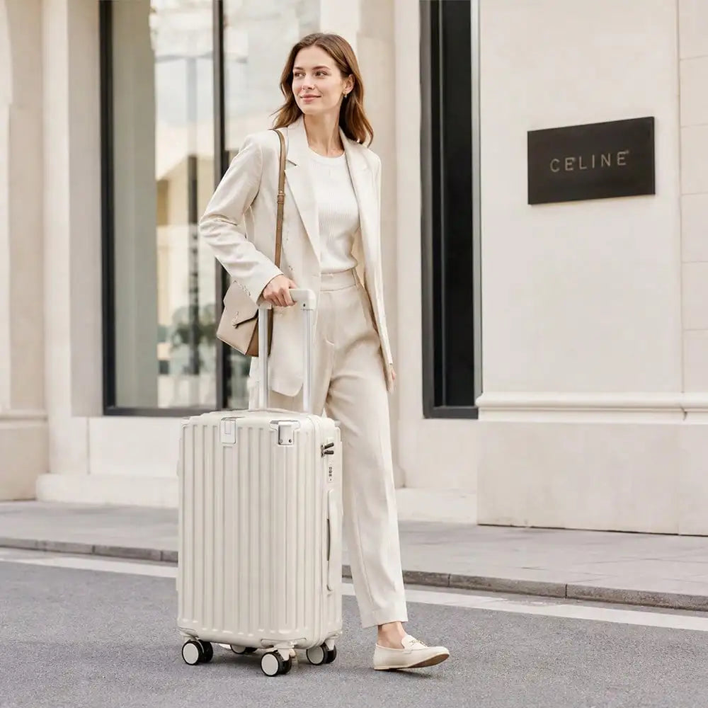 20 Inch Lightweight Carry On Luggage, Hard-Shell Trolley Box TSA Lock Airline Approved ,Detachable Wheels, Reinforced Metal Corner Guards Short Trip