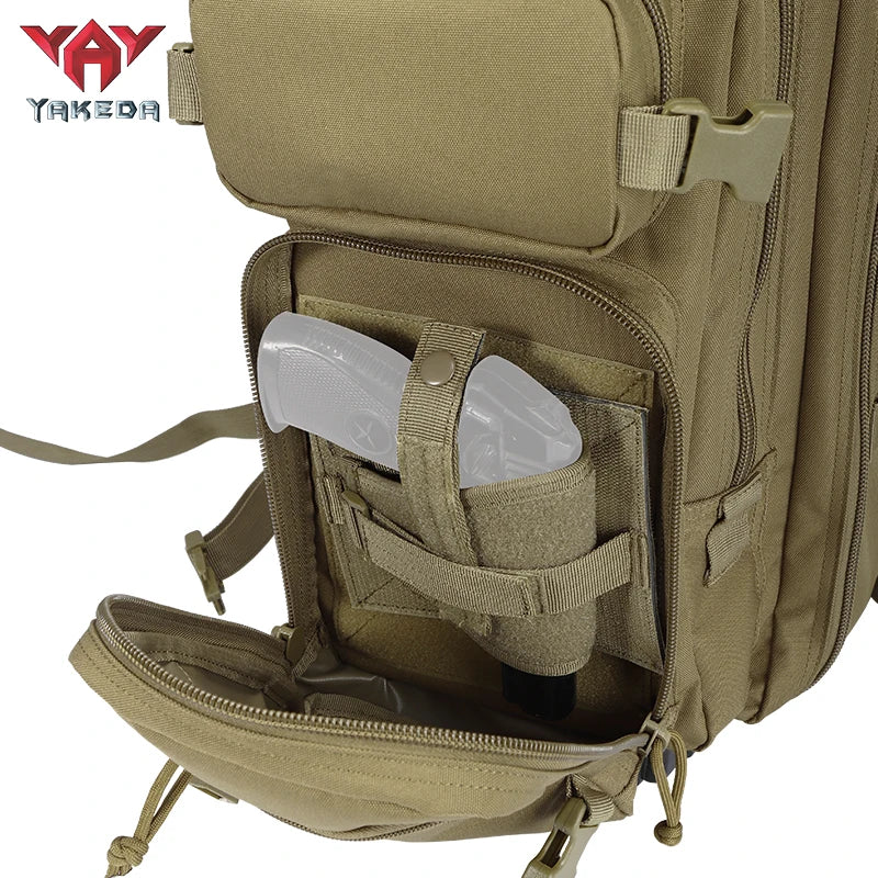 YAKEDA Tactical Backpack Large Capacity Molle Military Backpack Waterproof Assault Pack Outdoor Hiking Traveling Rucksack