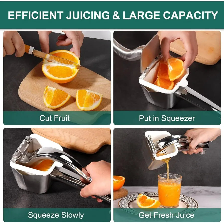 Stainless Steel Citrus Juicer Press Manual Handheld Lemon Orange Pomegranate Squeezer with NonSlip Grip Rustproof Dishwasher Sa