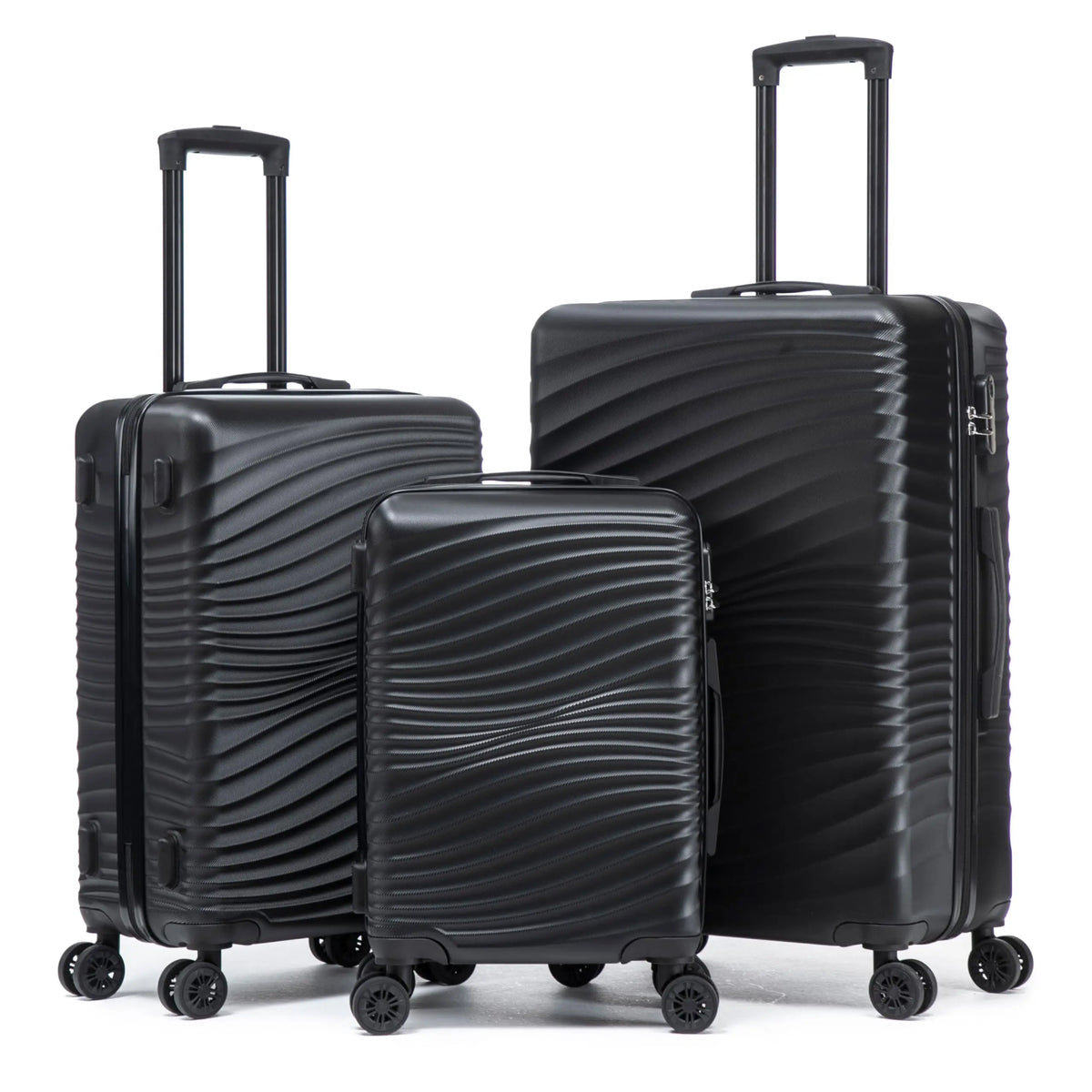 Luggage Sets 3 Piece ABS Hardshell Suitcase Set with Spinner Wheels Carry On Hardside Travel Luggage with TSA Lock, Lightweight Durable