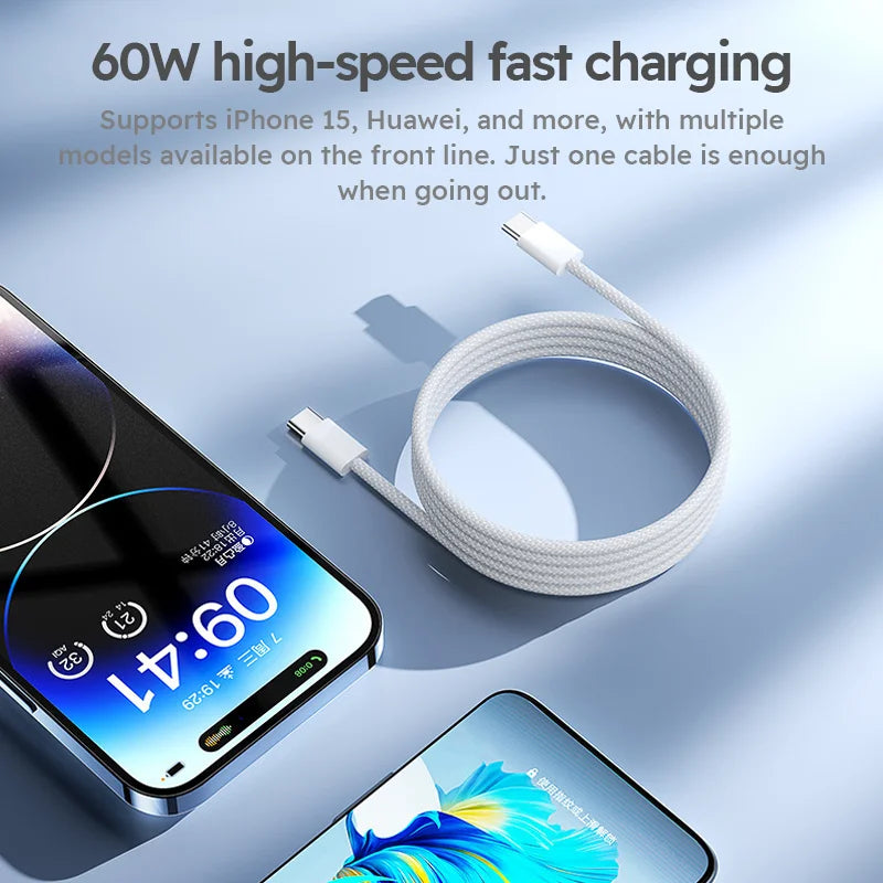 Jogrytece Fast Charging Nylon Braided Type C Cable