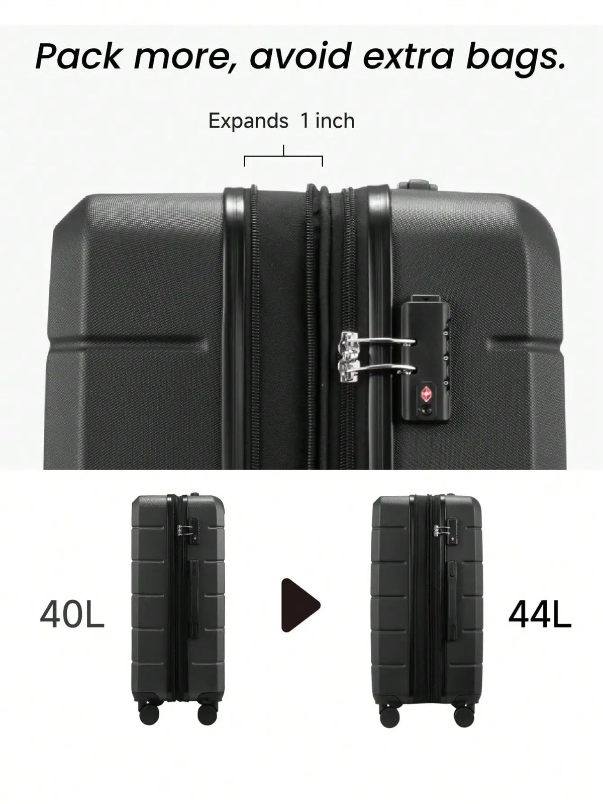 20 Inch Hard Shell Carry On Luggage Suitcase, Lightweight ABS Hardside Travel Hand Luggage with 360° Spinner Wheels, Built-In TSA Lock, Airline Approved Blue Rolling Suitcase for Men Women, Ideal for Business Trips, Weekend