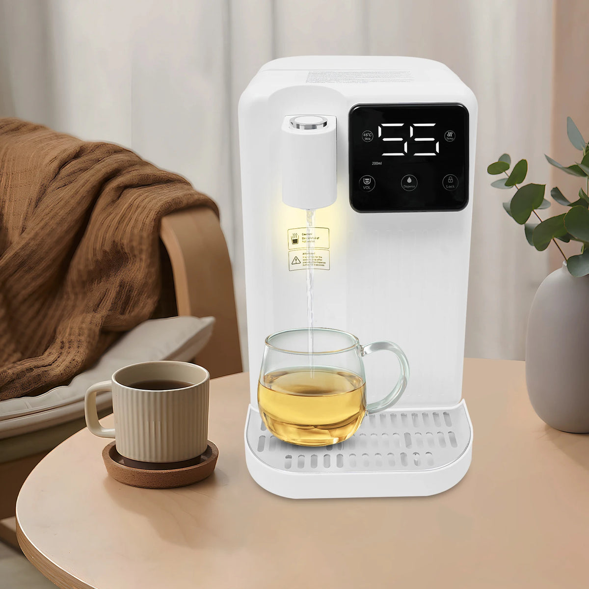 Instant Hot Water Dispenser With LED Display And Overheat Protection