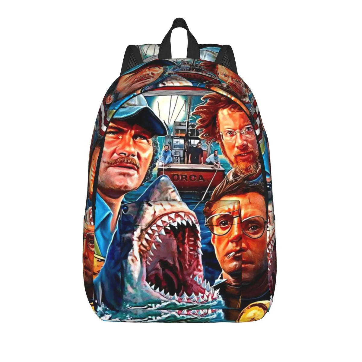 Jaw-Shark Classic Film Amity Island Backpack  Women Men Polyester Workout Backpacks Print Stylish School Bags Rucksack