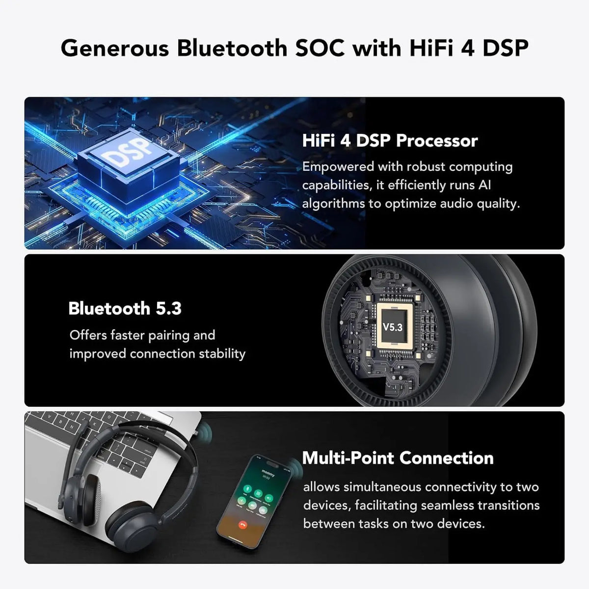 Nuroum Wireless Bluetooth Headset With Noise Canceling Mic Usb Dongle
