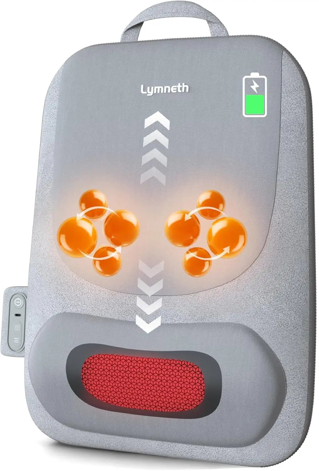 Cordless Back Massager with Heat, Up and Down Rolling Massage & Heated Lower Back, 4D Shiatsu Back Massager