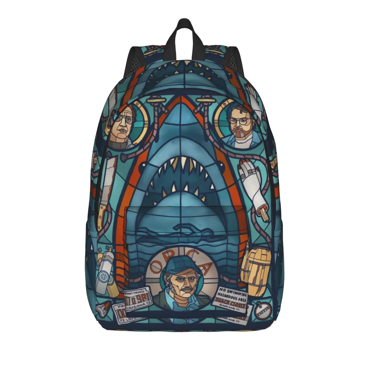 Jaw-Shark Classic Film Amity Island Backpack  Women Men Polyester Workout Backpacks Print Stylish School Bags Rucksack