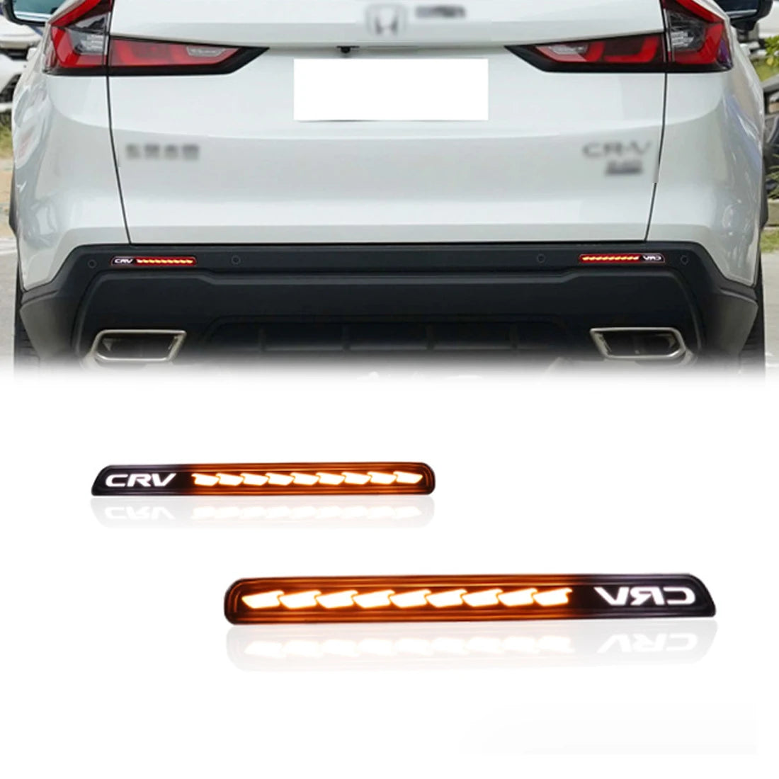 2x Rear Bumper Reflector LED Signal Light For Honda CRV 2023-2025 Car Dynamic Turn Signal Brake Warning Lamp Rear Fog Indicators Lamp