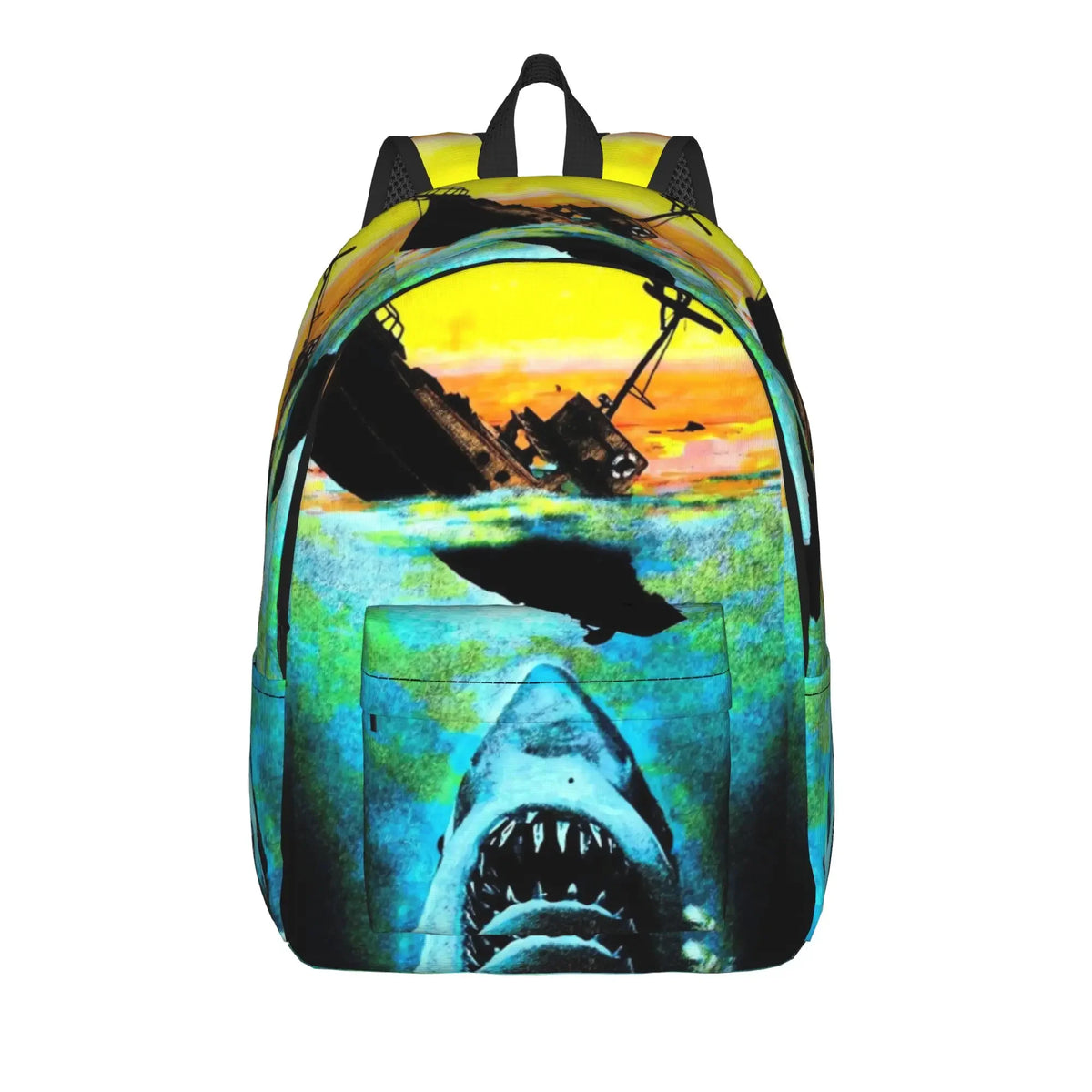 Jaw-Shark Classic Film Amity Island Backpack  Women Men Polyester Workout Backpacks Print Stylish School Bags Rucksack