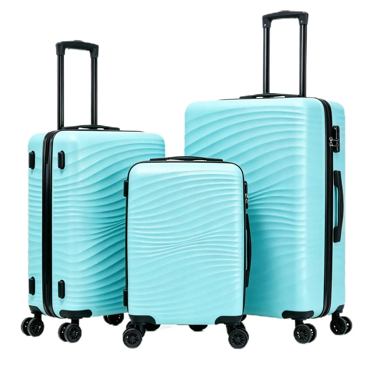 Luggage Sets 3 Piece ABS Hardshell Suitcase Set with Spinner Wheels Carry On Hardside Travel Luggage with TSA Lock, Lightweight Durable