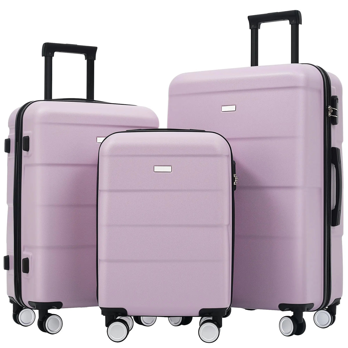 3 Piece Luggage Set Hard Shell Suitcases with Wheels, Antique White Durable Carry on Luggage with Lock, Rolling Checked Travel Suitcase for Women & Men, Lightweight Suit Case for Travel