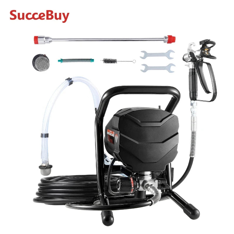 SucceBuy Stand Airless Paint Sprayer, 650W High Efficiency Airless Sprayer, 3000PSI Electric Paint Sprayer Machine Extension Rod