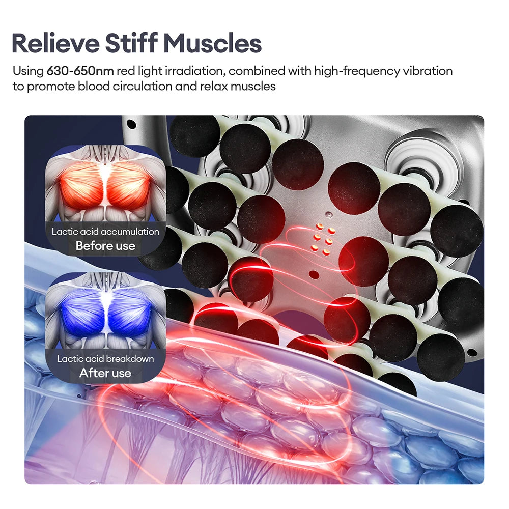 24-Head Fascia Gun 9 Modes High Frequency Vibration Body Massage Gun Back Neck Shoulder Waist Massager Muscle Masajeador