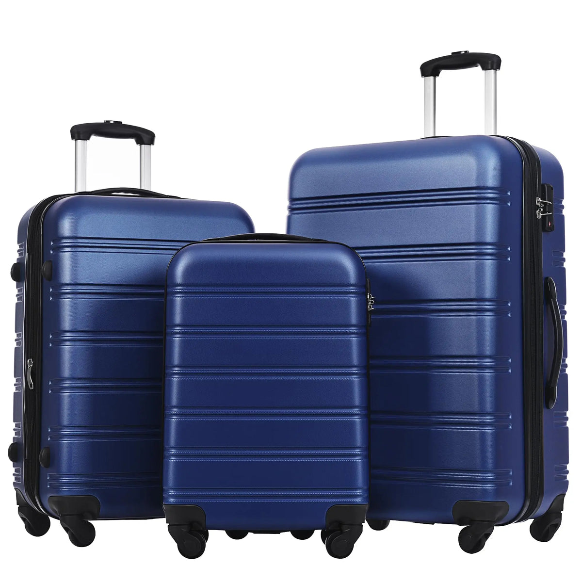 3 Piece Luggage Set Hard Shell Suitcases with Wheels, Antique White Durable Carry on Luggage with Lock, Rolling Checked Travel Suitcase for Women & Men, Lightweight Suit Case for Travel