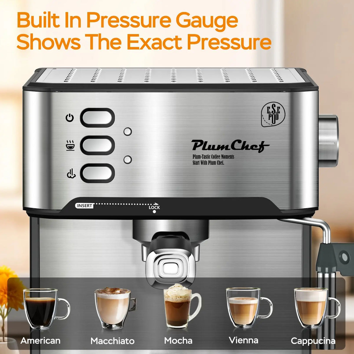 20 Bar Espresso Machine With Milk Frother Compact Professional