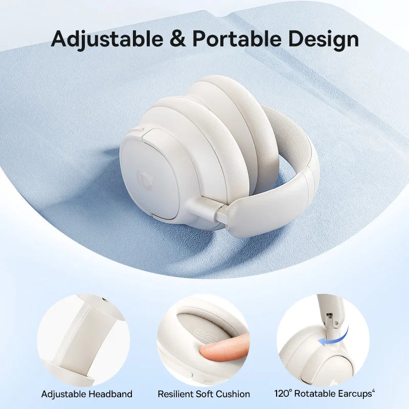 Baseus Wireless Bluetooth Headphones Noise Canceling Over Ear 80H Battery Life
