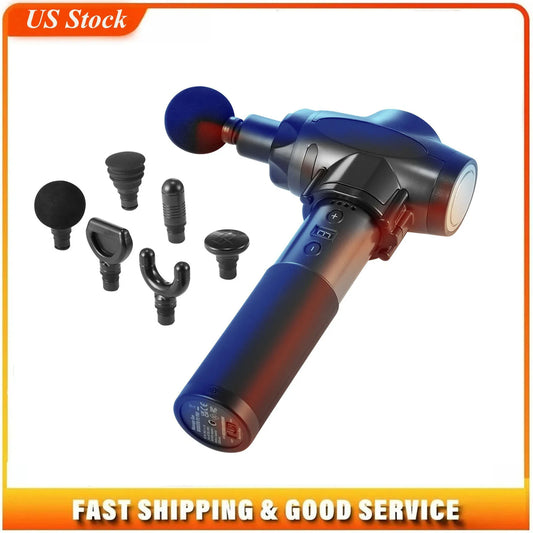 Massage Gun Deep Tissue with 9 Speed Levels & 6 Massage Heads, 24V 2500mAh Batteries, Percussion Muscle Massager for Athletes, Handheld Electric Massage Gun for Pain Relief, Muscle Relaxation