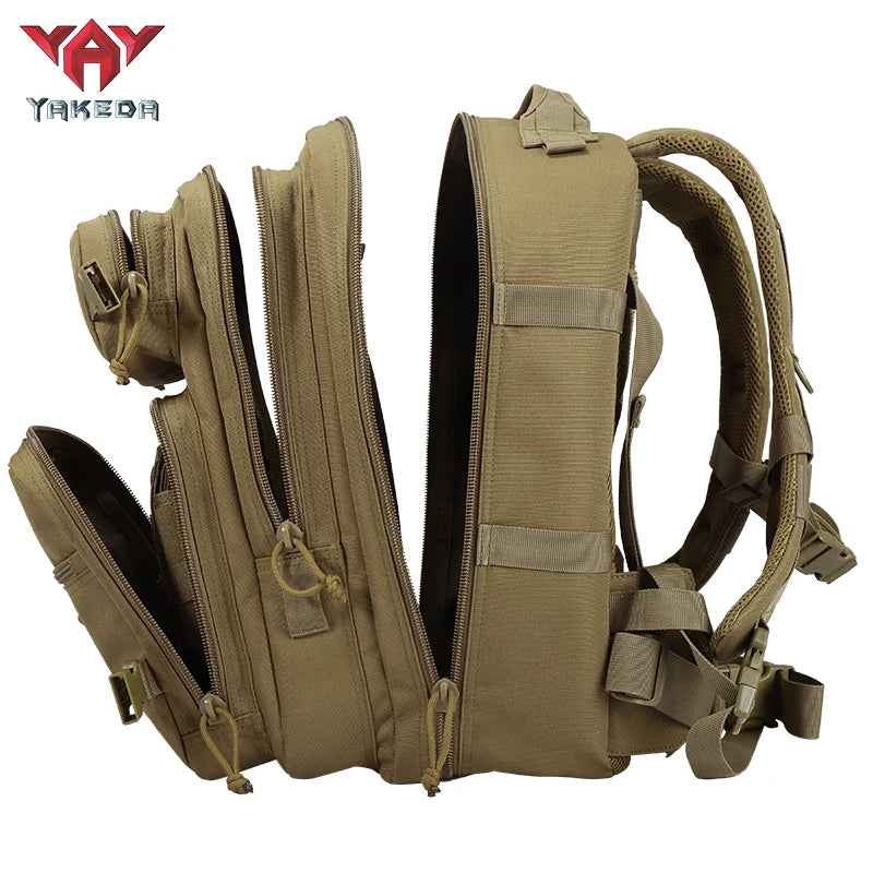 YAKEDA Tactical Backpack Large Capacity Molle Military Backpack Waterproof Assault Pack Outdoor Hiking Traveling Rucksack