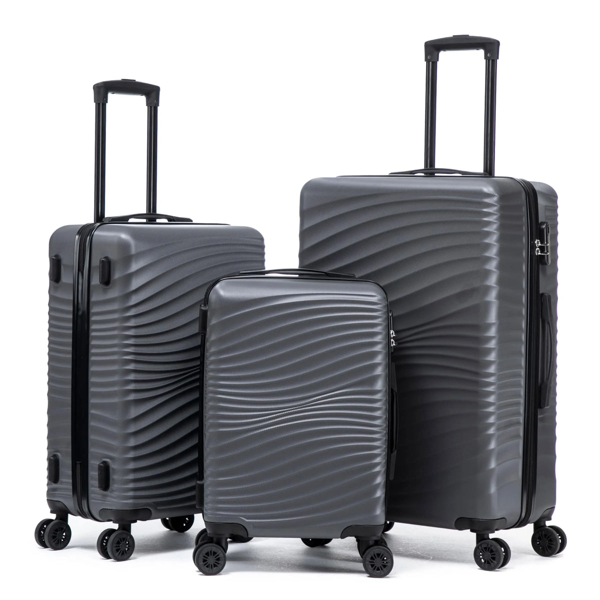 Luggage Sets 3 Piece ABS Hardshell Suitcase Set with Spinner Wheels Carry On Hardside Travel Luggage with TSA Lock, Lightweight Durable