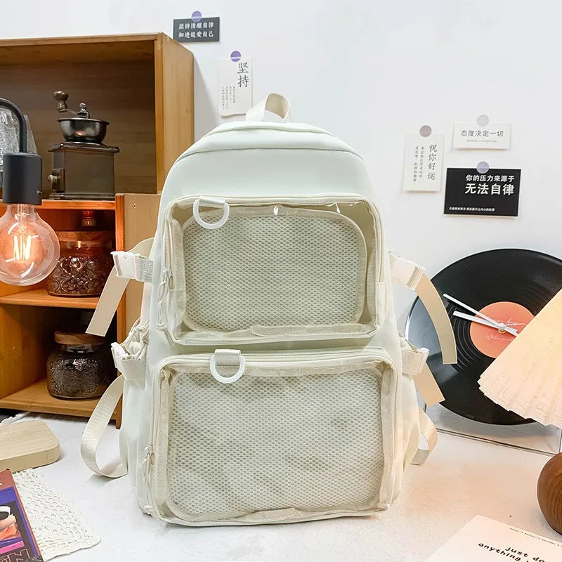 Japanese Kawaii Itabag Women New 2026 Transparent Backpack Women Large Capacity Ita Backpack School Bags For College Student JK