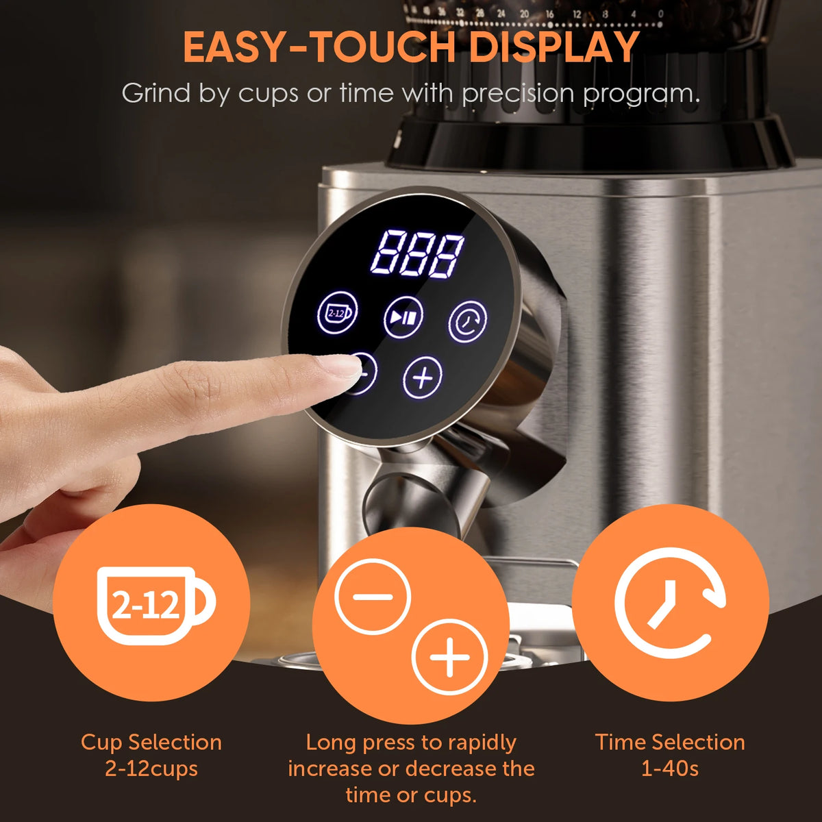 Biolomix Electric Conical Burr Coffee Grinder With 48 Settings