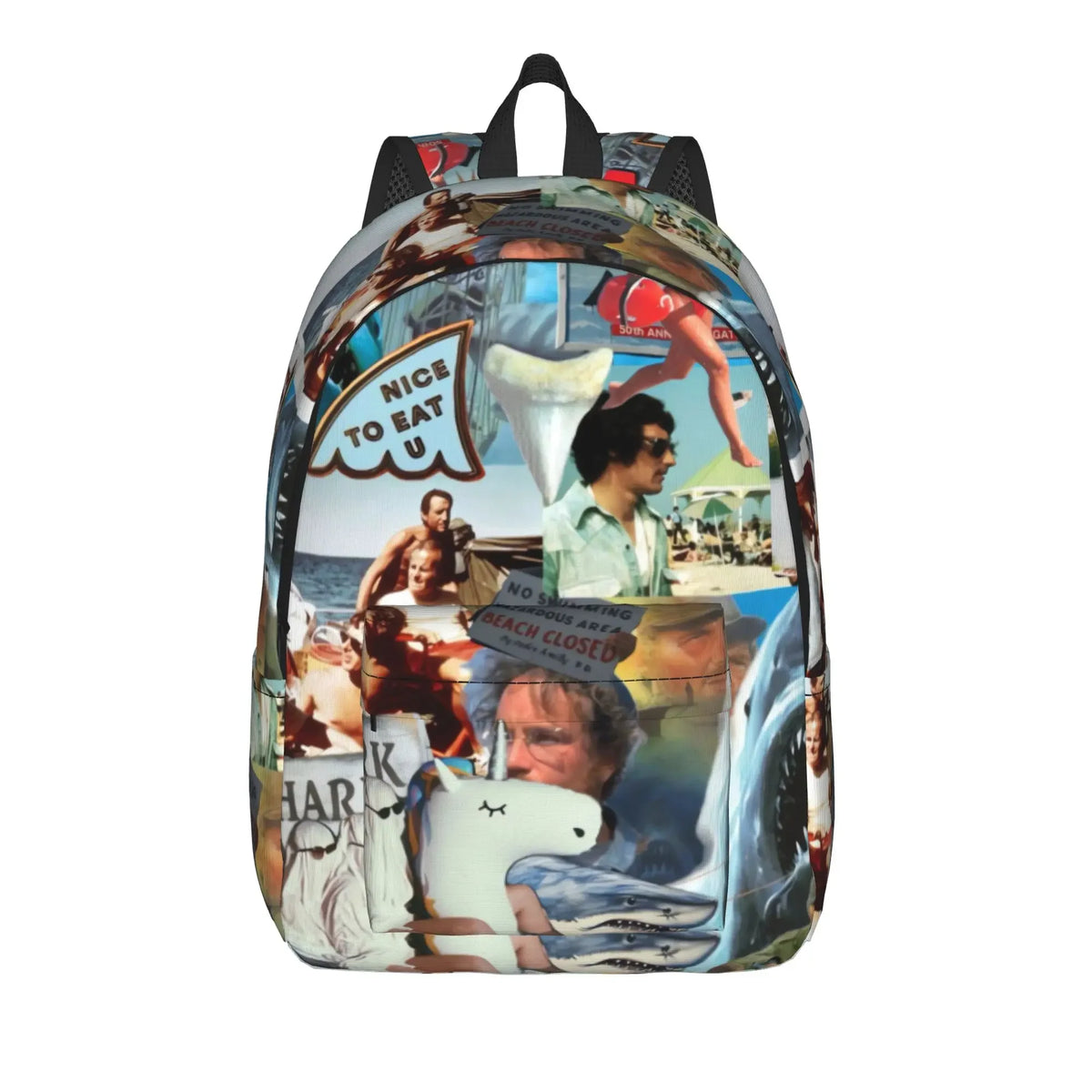 Jaw-Shark Classic Film Amity Island Backpack  Women Men Polyester Workout Backpacks Print Stylish School Bags Rucksack