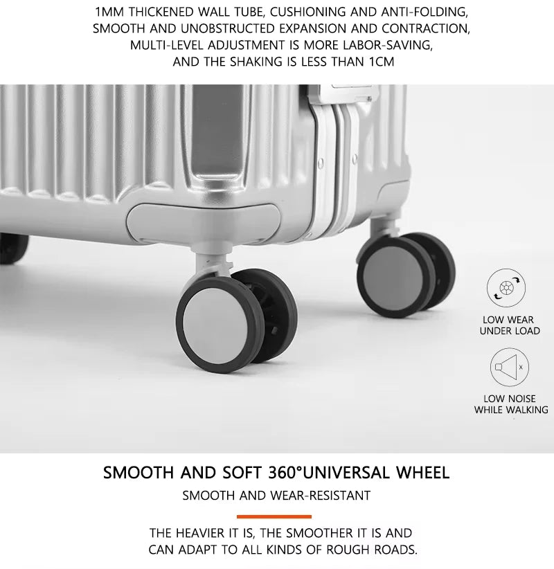 BunnyFly Suitcase Travel Suitcase Men Women 20 Carry-On Luggage Women PC Aluminum Frame Trolley Case TSA Password Lock