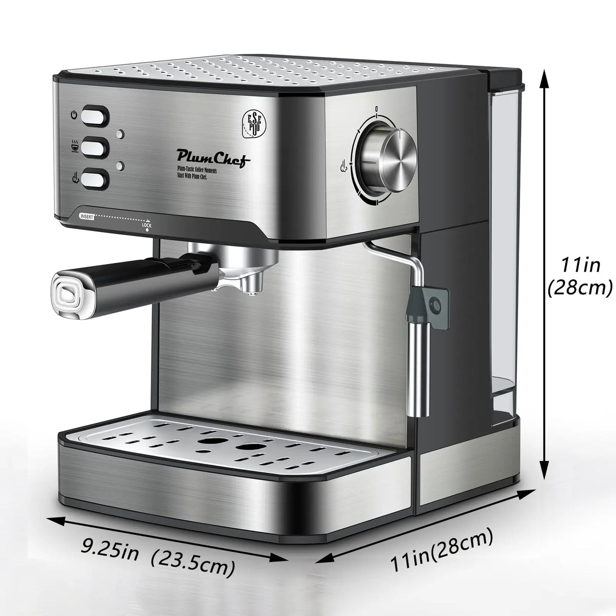 20 Bar Espresso Machine With Milk Frother Compact Professional