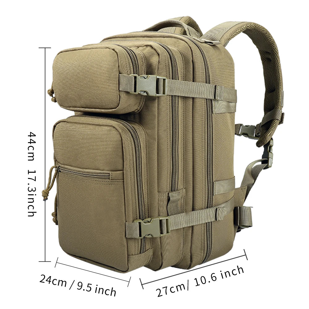 YAKEDA Tactical Backpack Large Capacity Molle Military Backpack Waterproof Assault Pack Outdoor Hiking Traveling Rucksack