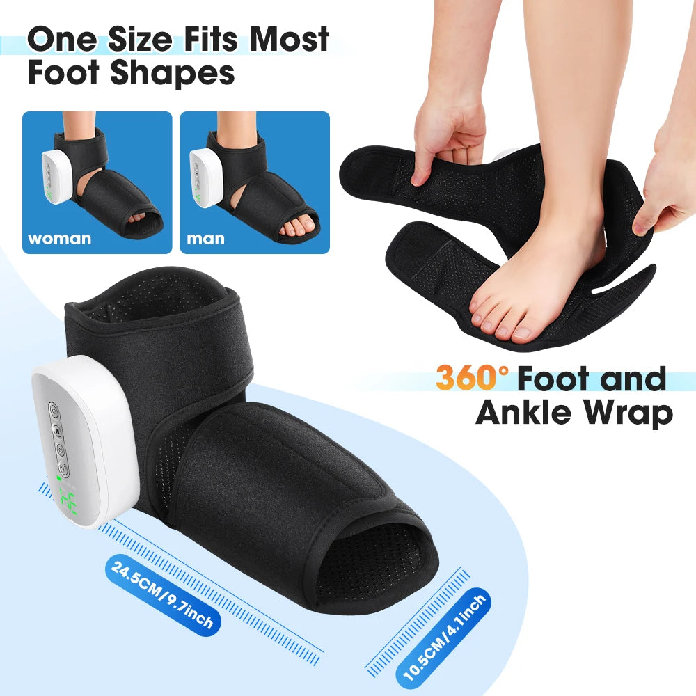 Heated Ankle Foot Massager with Air Compression 4 Intensity Levels And 4 Heating for Deep Foot Muscle Relaxation