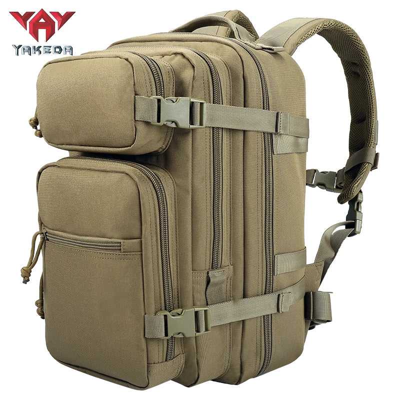 YAKEDA Tactical Backpack Large Capacity Molle Military Backpack Waterproof Assault Pack Outdoor Hiking Traveling Rucksack