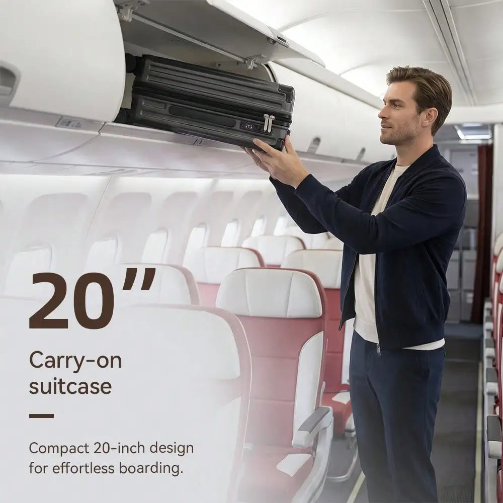 20 Inch Lightweight Carry On Luggage, Hard-Shell Trolley Box TSA Lock Airline Approved ,Detachable Wheels, Reinforced Metal Corner Guards Short Trip